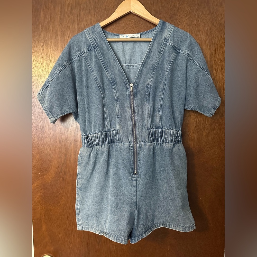 LIZARD THICKET Denim Romper